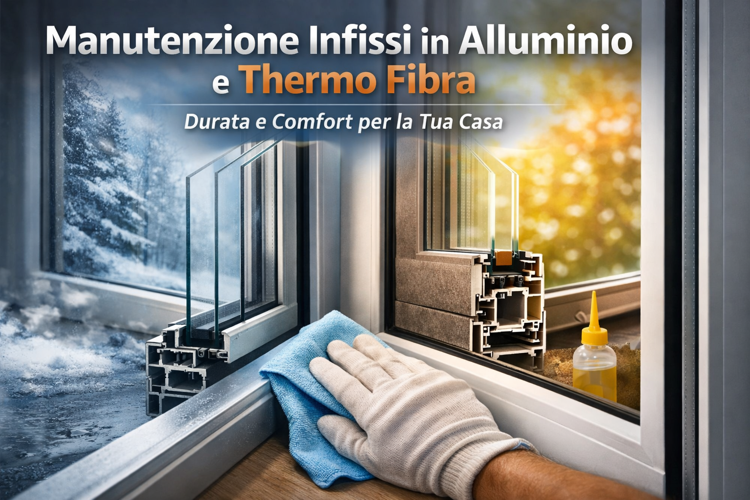 come pulire infissi alluminio